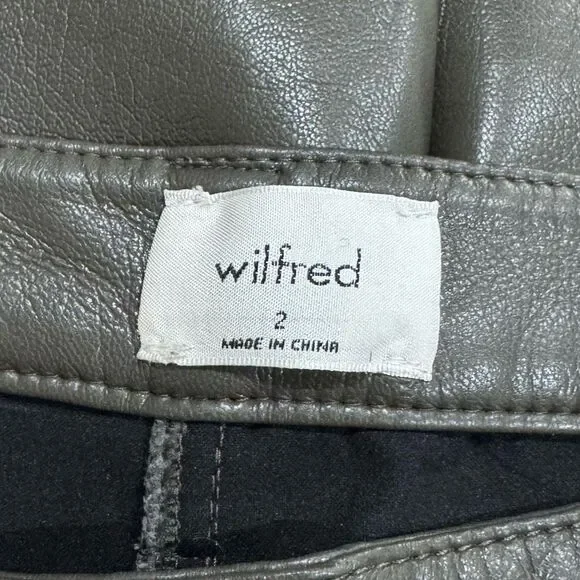 Aritzia Wilfred The Melina Wilfred Gray Vegan Leather Pants Women’s 2 - Picture 4 of 6
